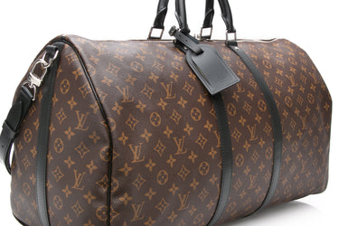 LOUIS VUITTON Monogram Macassar Keepall Bandoulière 55