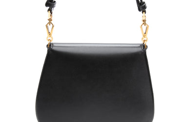 SAINT LAURENT Black Calfskin Voltaire Top-Handle Bag
