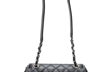 CHANEL Black Calfskin Quilted CC Uniform Flap Belt Bag