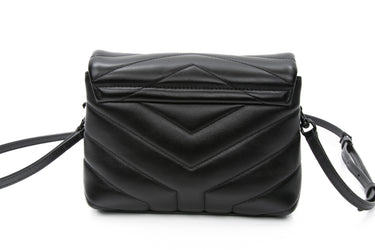 SAINT LAURENT Black Calfskin Monogram Toy Loulou Crossbody Bag