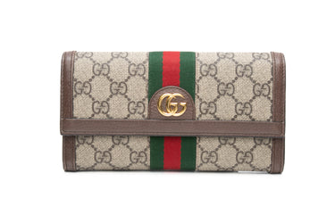 GUCCI Ophidia Continental Wallet GG Coated Canvas