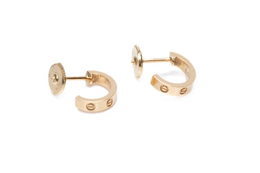 CARTIER Yellow 18k Gold Small Love Hoop Earrings