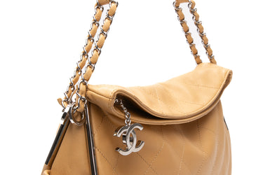 CHANEL Beige Ultimate Soft Lambskin Small Hobo Bag
