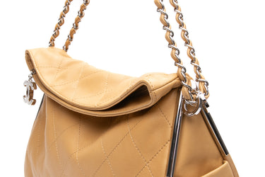 CHANEL Beige Ultimate Soft Lambskin Small Hobo Bag
