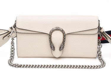 GUCCI Mystic White Dollar Calfskin Web Small Dionysus Crossbody Bag