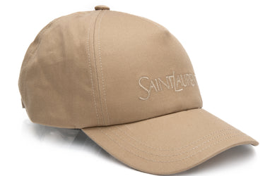 SAINT LAURENT Beige Baseball Cap in Gabardine (New)