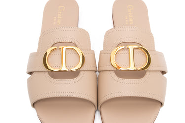 DIOR 30 Montaigne Slide Nude Flat Slide Sandals 37.5 (New)