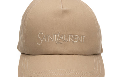 SAINT LAURENT Beige Baseball Cap in Gabardine (New)