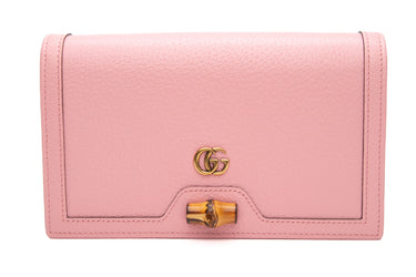 GUCCI Wild Rose Textured Dollar Calfskin Mini Diana Chain Crossbody Bag