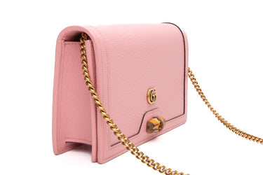 GUCCI Wild Rose Textured Dollar Calfskin Mini Diana Chain Crossbody Bag