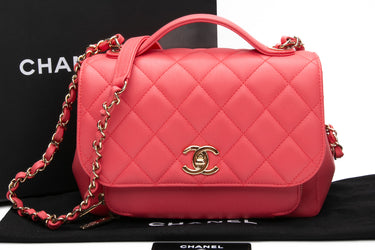 CHANEL Coral Caviar Quilted Medium Business Affinity Flap Bag