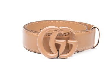 GUCCI Azalea Michel Camelia Leather Belt With Double G Buckle 80 32 (New)