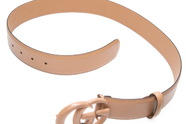 GUCCI Azalea Michel Camelia Leather Belt With Double G Buckle 80 32 (New)