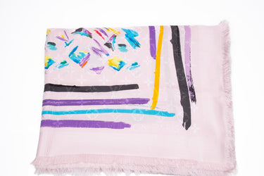 LOUIS VUITTON Pink Multicolor Auth Monogram Shawl