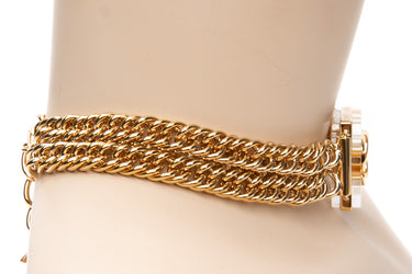 CHANEL Gold Resin CC Chain Link Choker Necklace