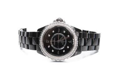 CHANEL J12 Black Ceramic Diamond 38mm Automatic Watch