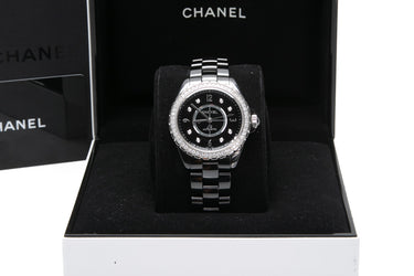CHANEL J12 Black Ceramic Diamond 38mm Automatic Watch