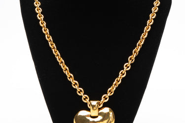 CHANEL Vintage Gold CC Heart Necklace