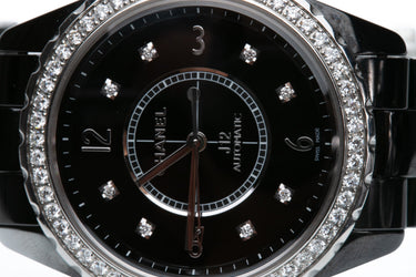 CHANEL J12 Black Ceramic Diamond 38mm Automatic Watch