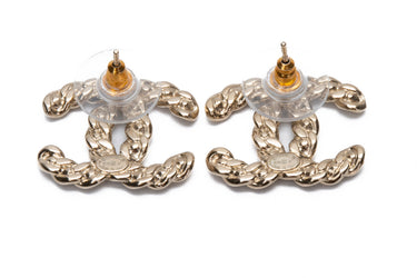 CHANEL Crystal CC Classic Chain Earrings
