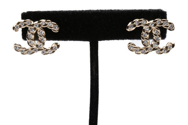 CHANEL Crystal CC Classic Chain Earrings