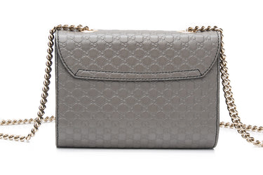 GUCCI Grey Soft Microguccissima Mini Emily Chain Shoulder Bag