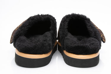 LOUIS VUITTON Monogram Pillow Shearling Mules 37 (New)