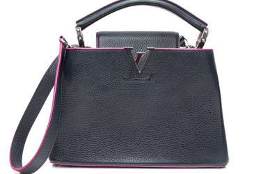 LOUIS VUITTON Navy Blue Taurillon Capucines BB Crossbody Bag