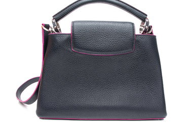 LOUIS VUITTON Navy Blue Taurillon Capucines BB Crossbody Bag