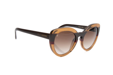 LOUIS VUITTON Brown Glitter Peony Acetate Sunglasses