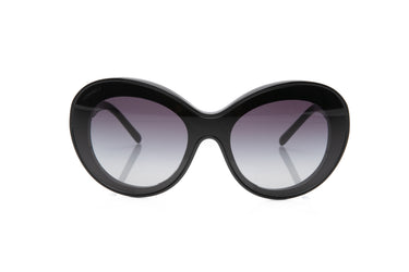 CHANEL Black Oval CC Acetate Sunglasses