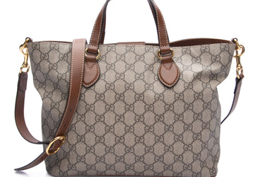 GUCCI Supreme Canvas and Leather Small Tote Bag – Luxury Labels