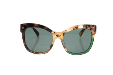 CHANEL Tortoise Square CC Acetate Sunglasses