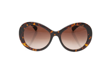 CHANEL Tortoise Oval CC Acetate Sunglasses
