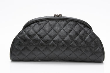 CHANEL Black Caviar Quilted Timeless Clutch