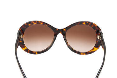 CHANEL Tortoise Oval CC Acetate Sunglasses