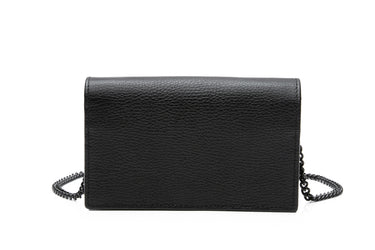 GUCCI Black on Black GG Marmont Wallet on Chain