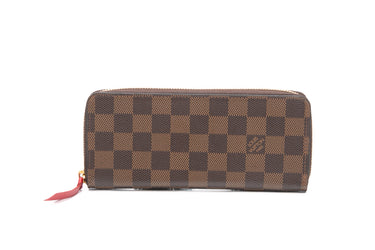 LOUIS VUITTON Damier Ebene Clemence Cherry Wallet