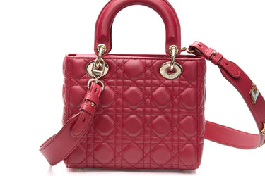 DIOR Burgundy Small Lady Dior My ABCDior Bag