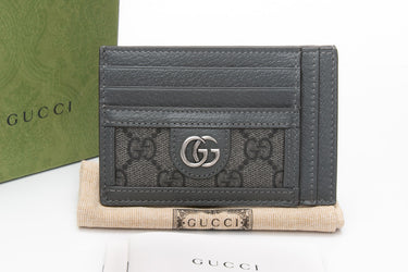 GUCCI Grey and Black Supreme Ophidia Card Case (New)