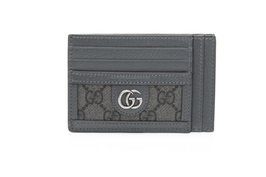 GUCCI Grey and Black Supreme Ophidia Card Case (New)