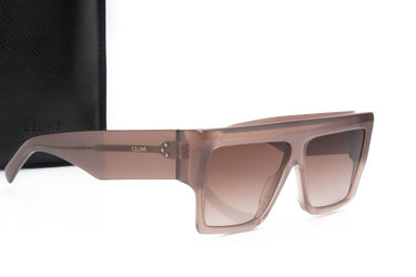 CELINE Hazelnut Acetate Flat Top Rectangular Sunglasses