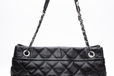 CHANEL Black Caviar Quilted Timeless CC Soft Tote Bag