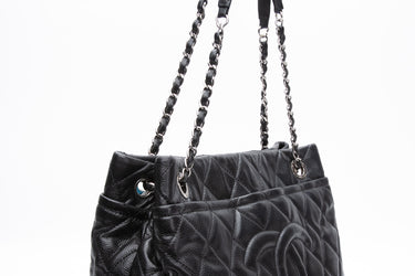 CHANEL Black Caviar Quilted Timeless CC Soft Tote Bag