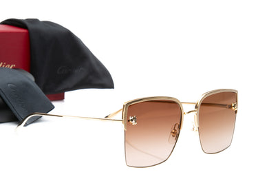 CARTIER Gold Oversize Sunglasses (New)