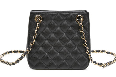 CHANEL 22S Caviar Quilted Black Mini Bucket Bag