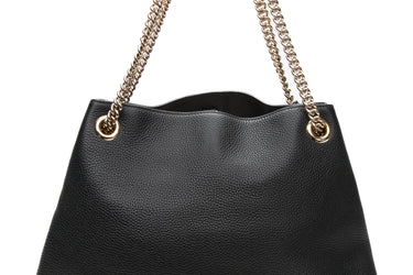 GUCCI Black Medium Soho Leather Hobo Bag