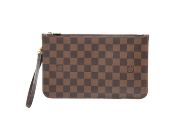 LOUIS VUITTON Damier Ebene Red Wristlet