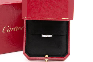 CARTIER 18K White Gold Thin Love Ring 52 US 6