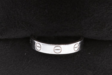 CARTIER 18K White Gold Thin Love Ring 52 US 6